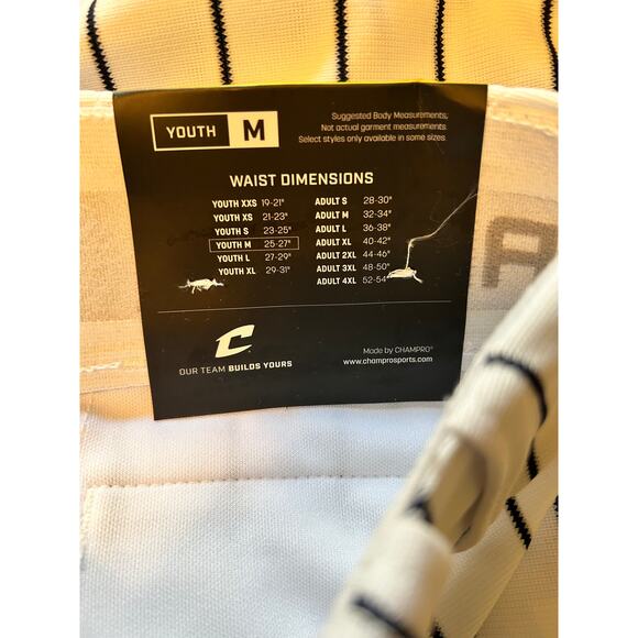 NWT Champro White with Blue Stripes Baseball Pant Youth Size Medium - Picture 4 of 6